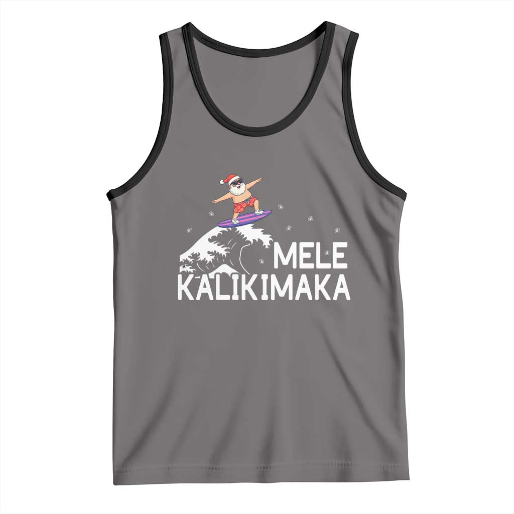 Christmas In July Surfing Santa Tank Top Mele Kalikimaka Summer Beach Hawaii - Wonder Print Shop