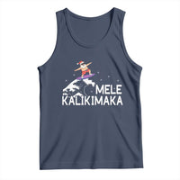Christmas In July Surfing Santa Tank Top Mele Kalikimaka Summer Beach Hawaii - Wonder Print Shop