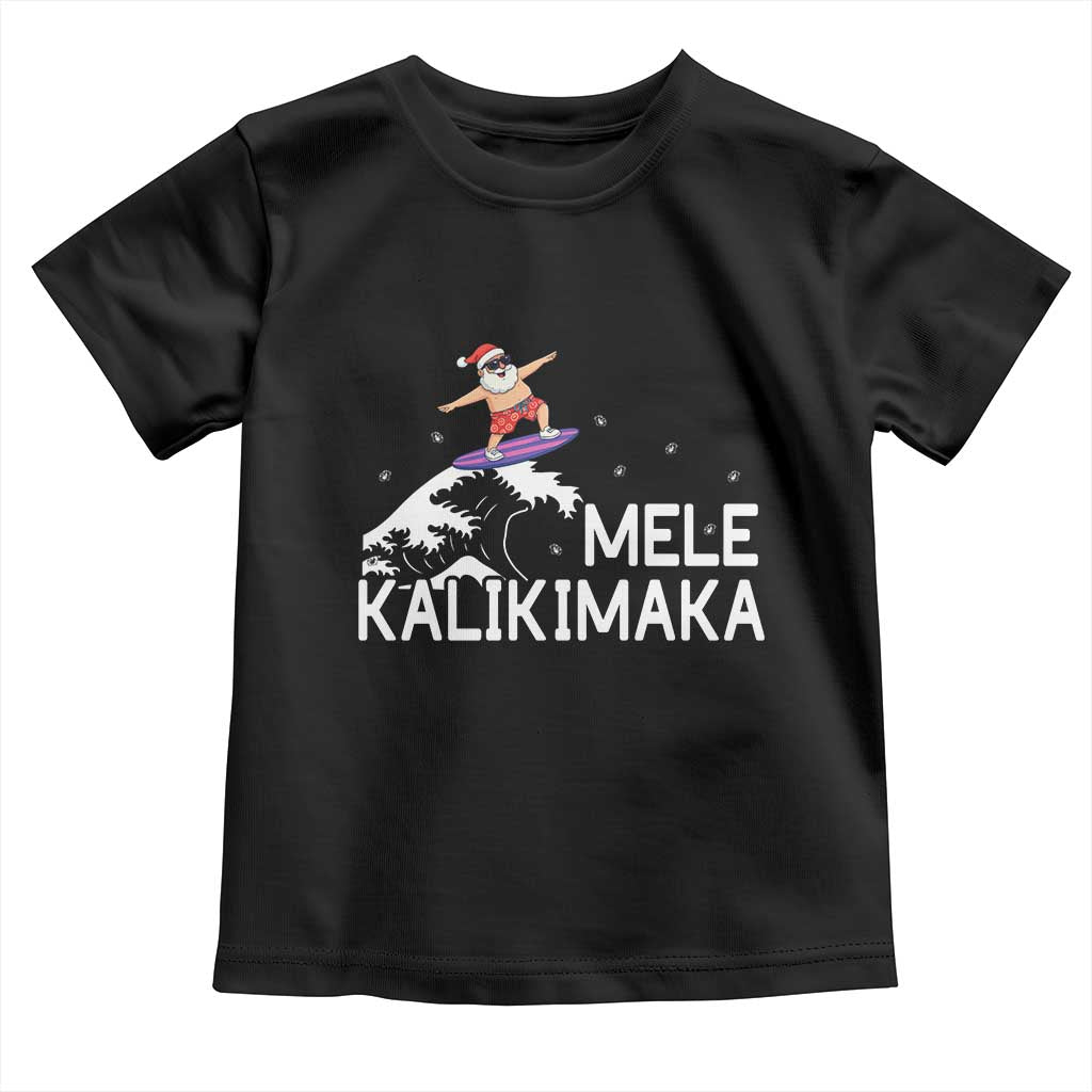 Christmas In July Surfing Santa Toddler T Shirt Mele Kalikimaka Summer Beach Hawaii - Wonder Print Shop