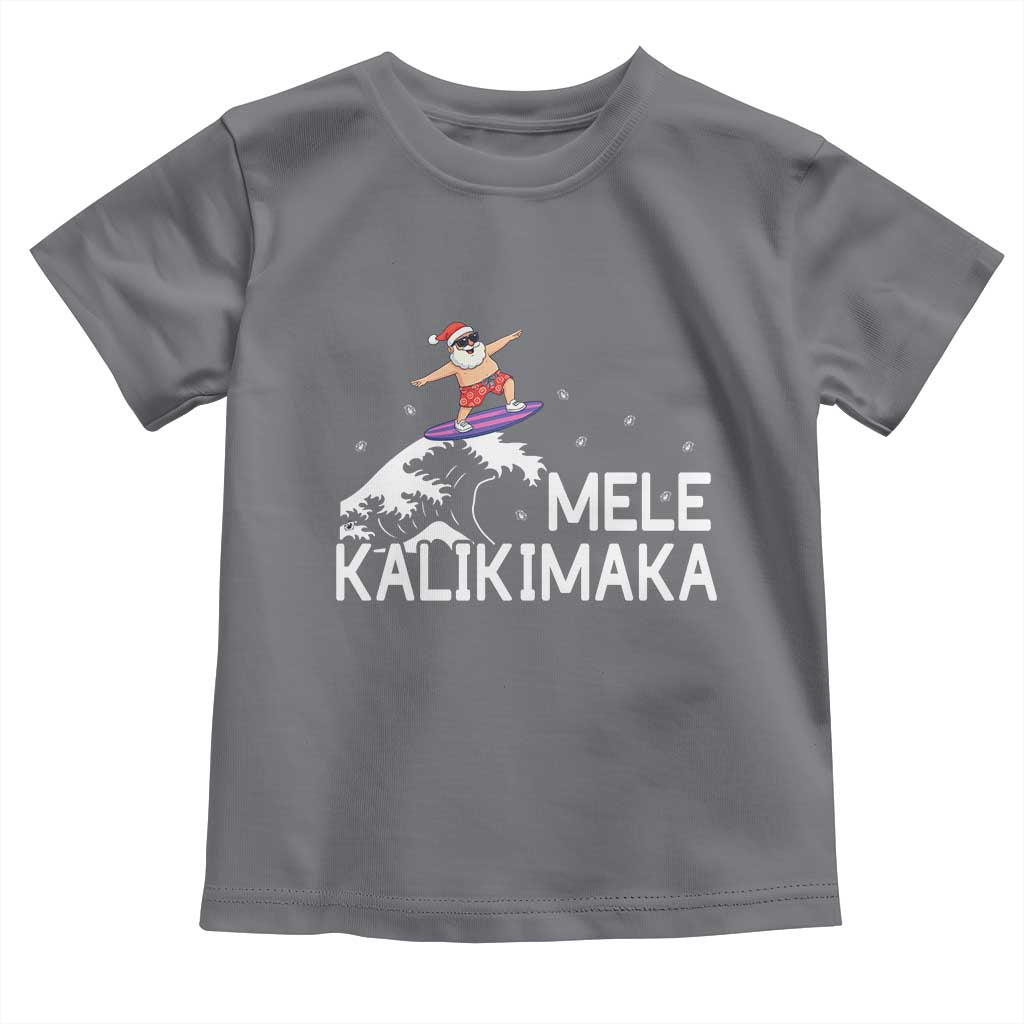 Christmas In July Surfing Santa Toddler T Shirt Mele Kalikimaka Summer Beach Hawaii - Wonder Print Shop