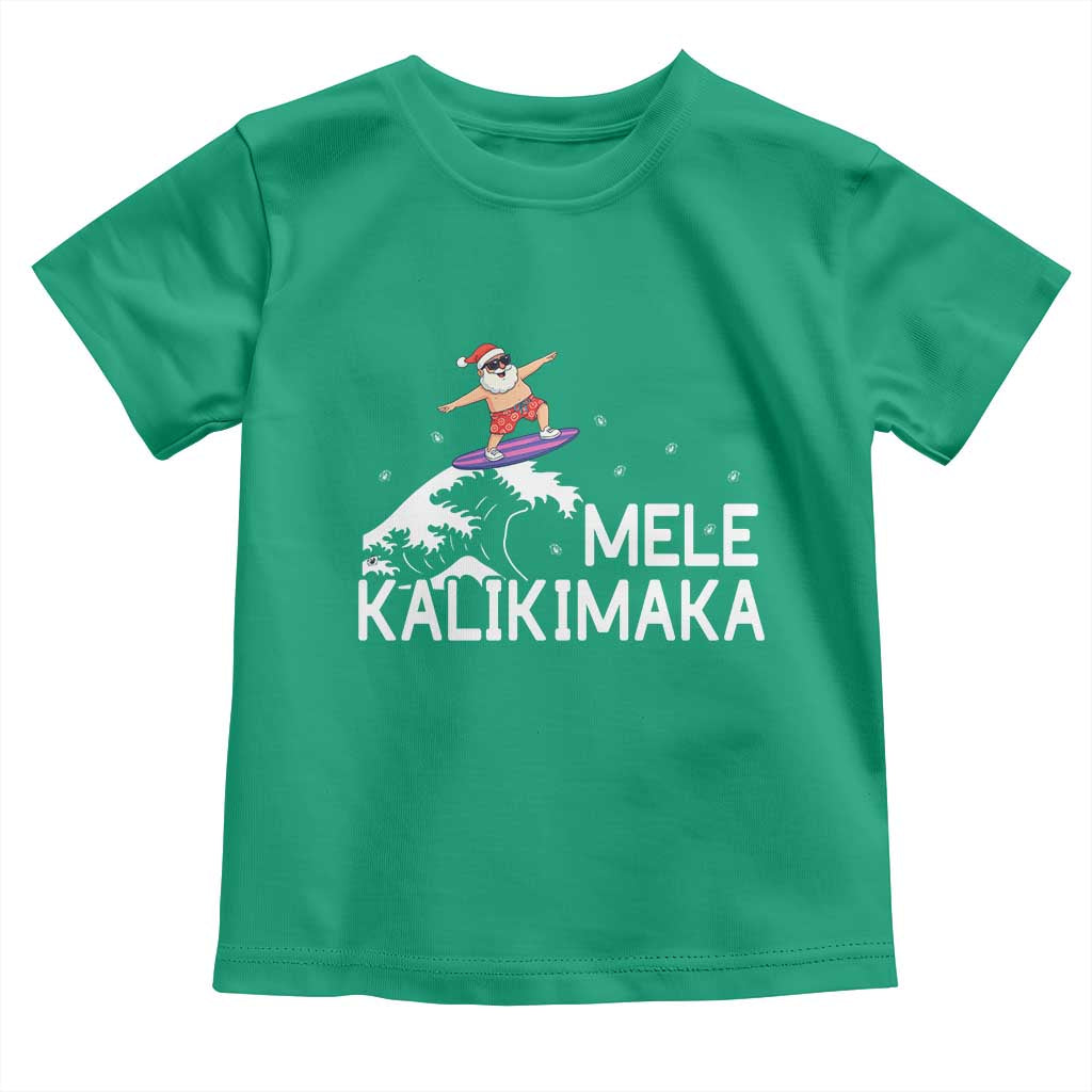 Christmas In July Surfing Santa Toddler T Shirt Mele Kalikimaka Summer Beach Hawaii - Wonder Print Shop