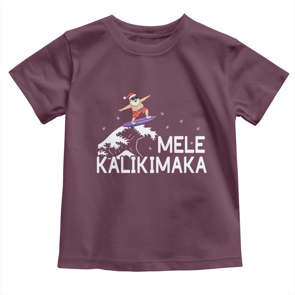 Christmas In July Surfing Santa Toddler T Shirt Mele Kalikimaka Summer Beach Hawaii - Wonder Print Shop