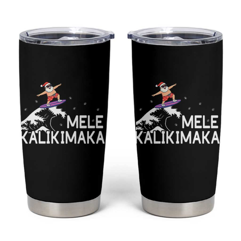 Christmas In July Surfing Santa Tumbler Cup Mele Kalikimaka Summer Beach Hawaii - Wonder Print Shop