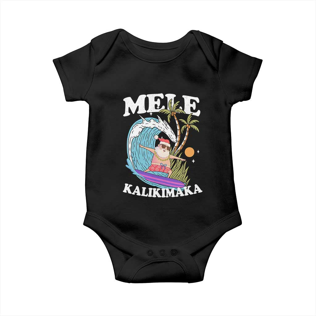 Mele Kalikimaka Hawaii Christmas Surfing Santa Baby Onesie Summer Beach Hawaii Xmas In July - Wonder Print Shop