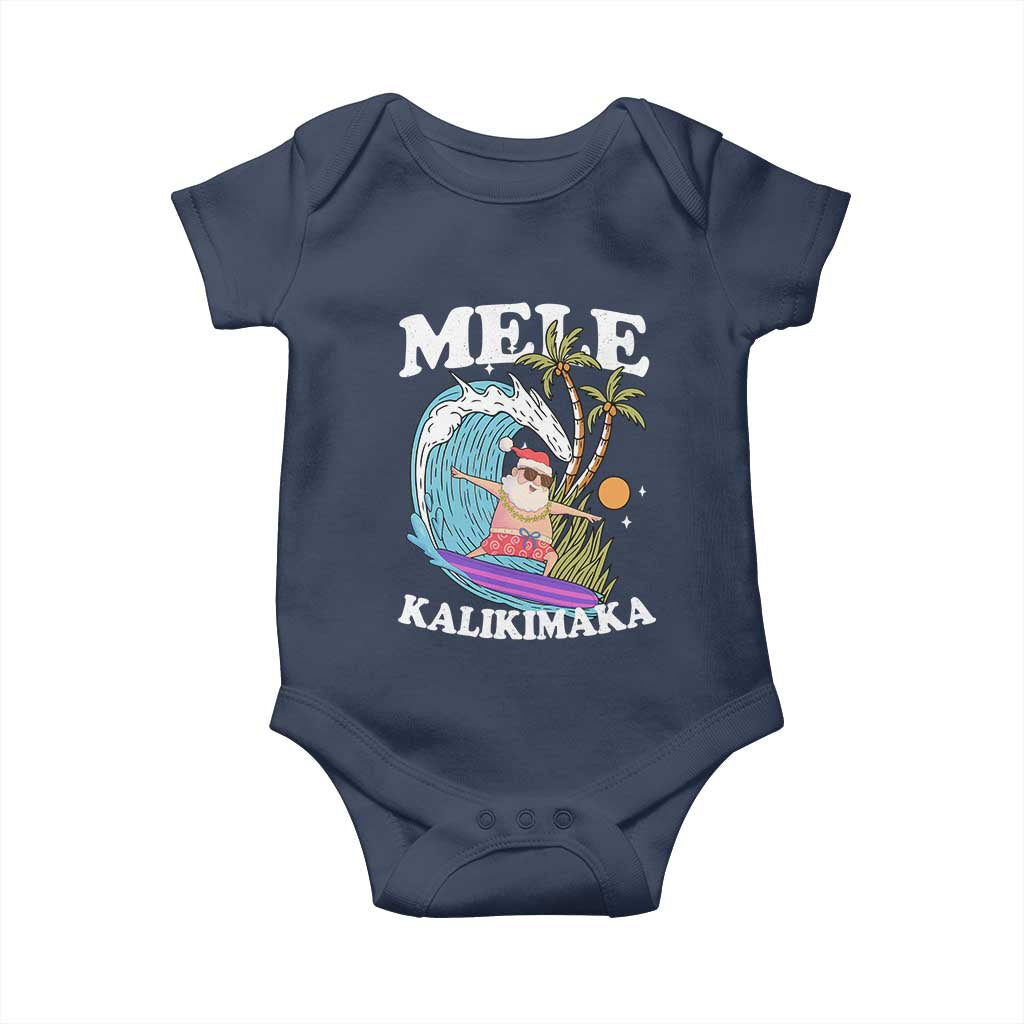 Mele Kalikimaka Hawaii Christmas Surfing Santa Baby Onesie Summer Beach Hawaii Xmas In July - Wonder Print Shop