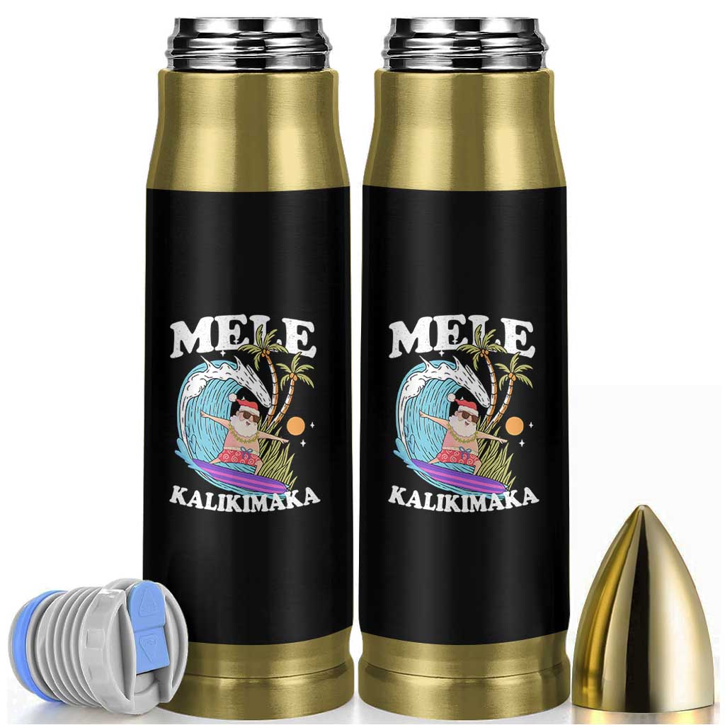 Mele Kalikimaka Hawaii Christmas Surfing Santa Bullet Tumbler Summer Beach Hawaii Xmas In July - Wonder Print Shop