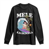 Mele Kalikimaka Hawaii Christmas Surfing Santa Long Sleeve Shirt Summer Beach Hawaii Xmas In July - Wonder Print Shop