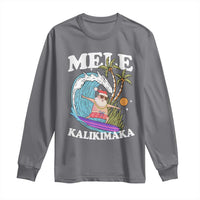 Mele Kalikimaka Hawaii Christmas Surfing Santa Long Sleeve Shirt Summer Beach Hawaii Xmas In July - Wonder Print Shop