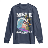 Mele Kalikimaka Hawaii Christmas Surfing Santa Long Sleeve Shirt Summer Beach Hawaii Xmas In July - Wonder Print Shop