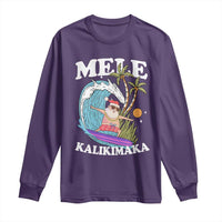 Mele Kalikimaka Hawaii Christmas Surfing Santa Long Sleeve Shirt Summer Beach Hawaii Xmas In July - Wonder Print Shop