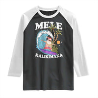 Mele Kalikimaka Hawaii Christmas Surfing Santa Raglan Shirt Summer Beach Hawaii Xmas In July - Wonder Print Shop