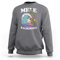 Mele Kalikimaka Hawaii Christmas Surfing Santa Sweatshirt Summer Beach Hawaii Xmas In July - Wonder Print Shop