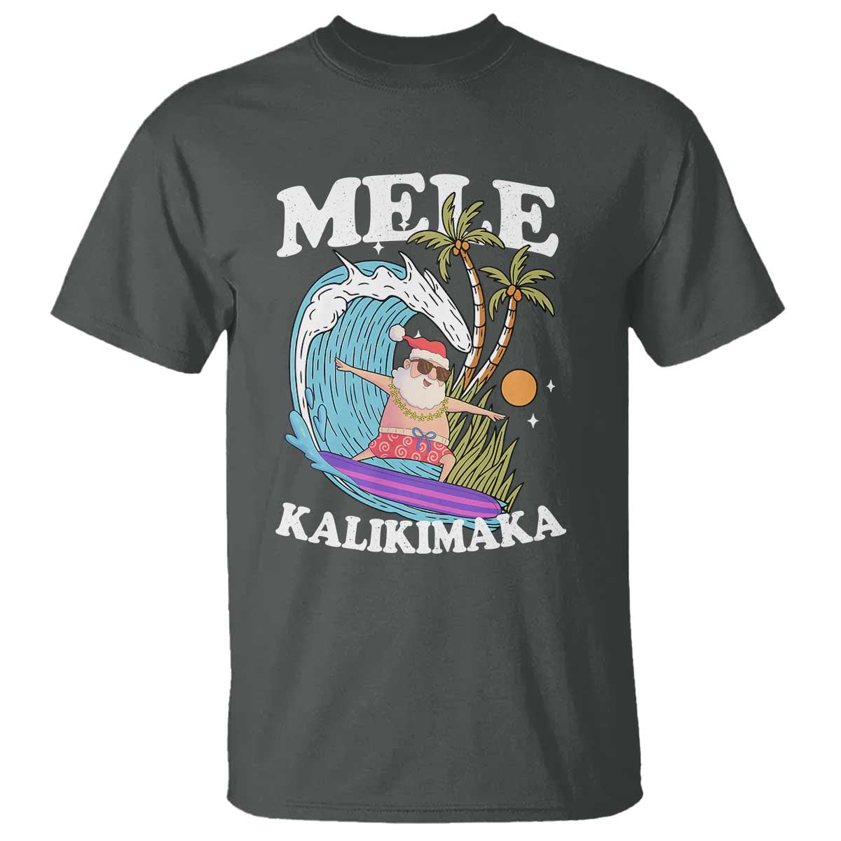 Mele Kalikimaka Hawaii Christmas Surfing Santa T Shirt Summer Beach Hawaii Xmas In July - Wonder Print Shop
