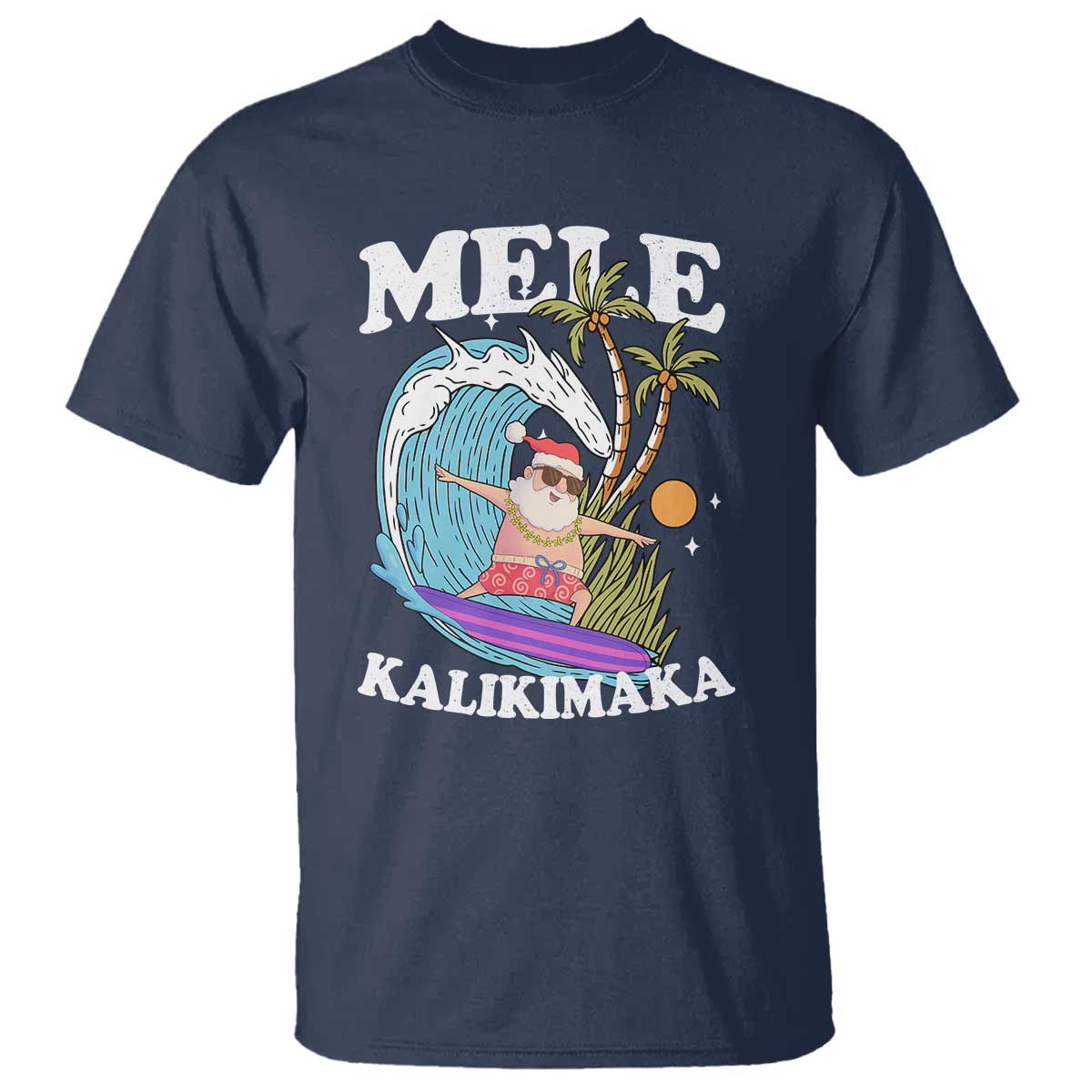 Mele Kalikimaka Hawaii Christmas Surfing Santa T Shirt Summer Beach Hawaii Xmas In July - Wonder Print Shop