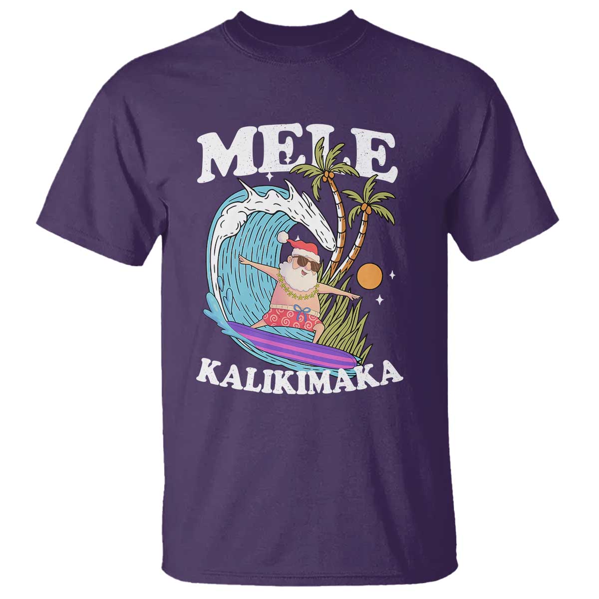 Mele Kalikimaka Hawaii Christmas Surfing Santa T Shirt Summer Beach Hawaii Xmas In July - Wonder Print Shop