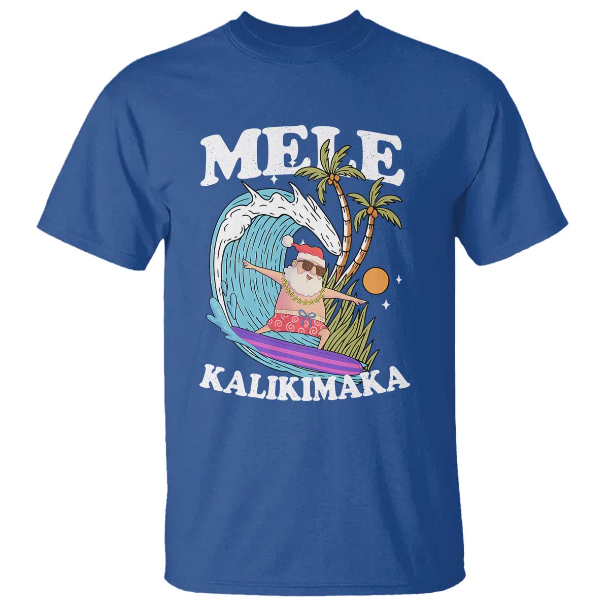 Mele Kalikimaka Hawaii Christmas Surfing Santa T Shirt Summer Beach Hawaii Xmas In July - Wonder Print Shop