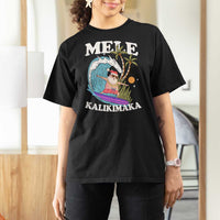 Mele Kalikimaka Hawaii Christmas Surfing Santa T Shirt For Women Summer Beach Hawaii Xmas In July - Wonder Print Shop