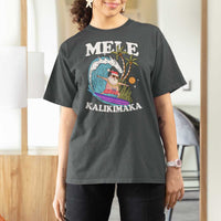 Mele Kalikimaka Hawaii Christmas Surfing Santa T Shirt For Women Summer Beach Hawaii Xmas In July - Wonder Print Shop