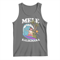 Mele Kalikimaka Hawaii Christmas Surfing Santa Tank Top Summer Beach Hawaii Xmas In July - Wonder Print Shop