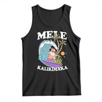 Mele Kalikimaka Hawaii Christmas Surfing Santa Tank Top Summer Beach Hawaii Xmas In July - Wonder Print Shop