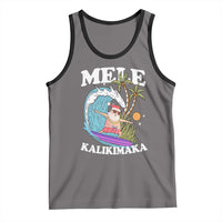 Mele Kalikimaka Hawaii Christmas Surfing Santa Tank Top Summer Beach Hawaii Xmas In July - Wonder Print Shop