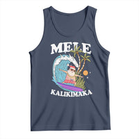 Mele Kalikimaka Hawaii Christmas Surfing Santa Tank Top Summer Beach Hawaii Xmas In July - Wonder Print Shop