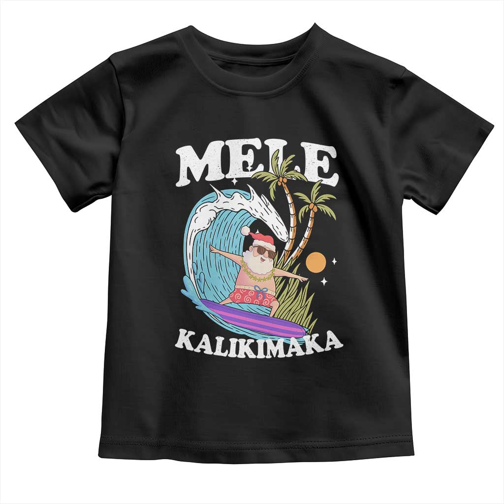 Mele Kalikimaka Hawaii Christmas Surfing Santa Toddler T Shirt Summer Beach Hawaii Xmas In July - Wonder Print Shop