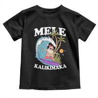 Mele Kalikimaka Hawaii Christmas Surfing Santa Toddler T Shirt Summer Beach Hawaii Xmas In July - Wonder Print Shop