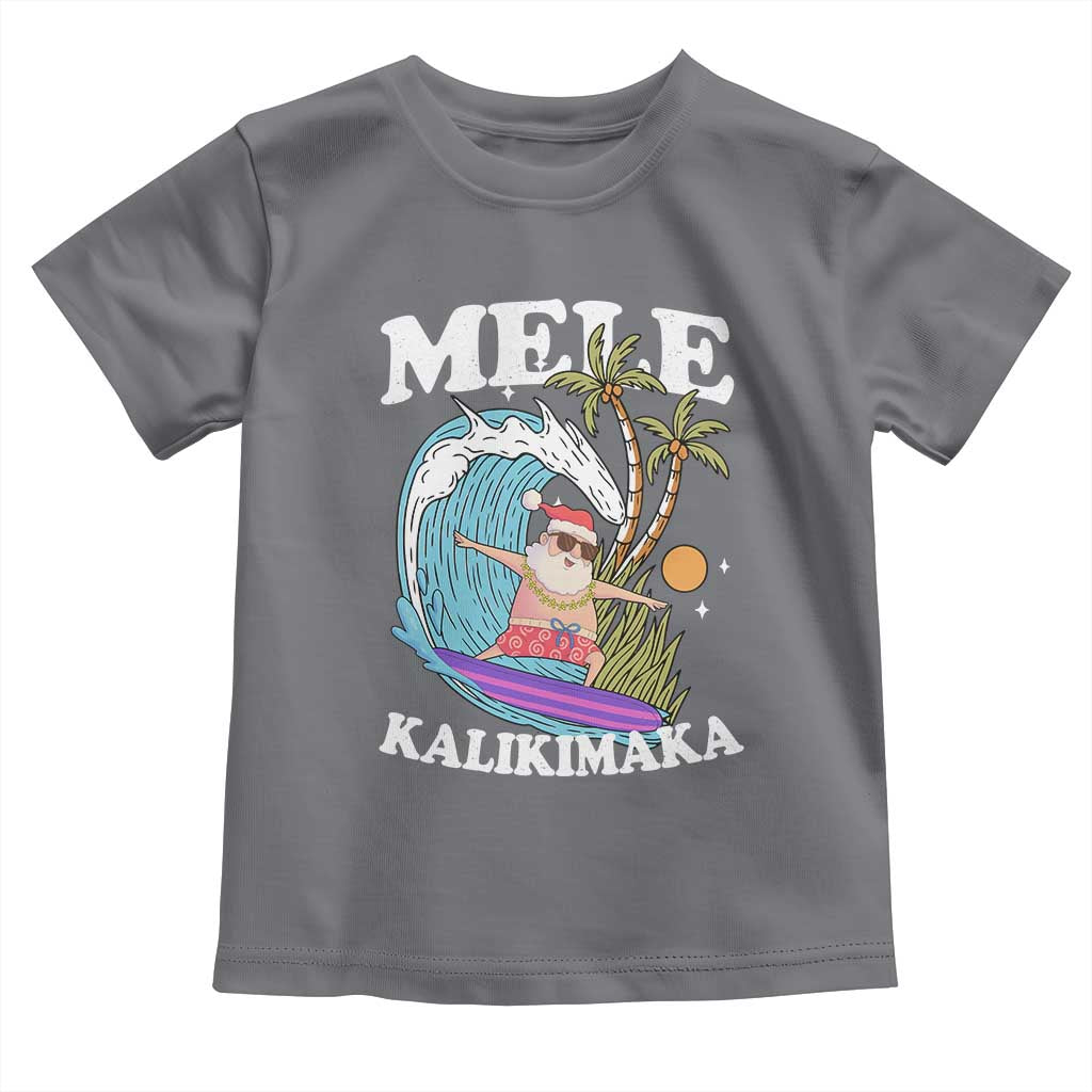 Mele Kalikimaka Hawaii Christmas Surfing Santa Toddler T Shirt Summer Beach Hawaii Xmas In July - Wonder Print Shop