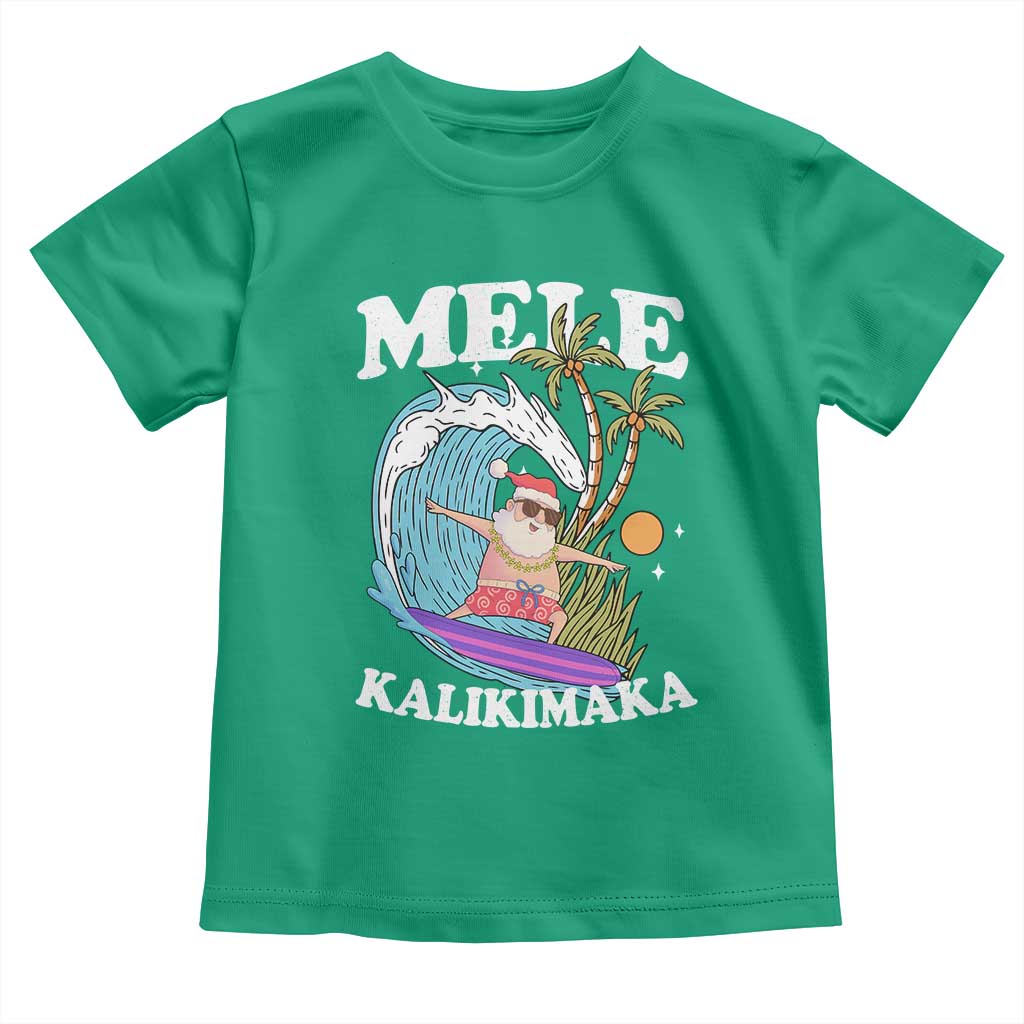 Mele Kalikimaka Hawaii Christmas Surfing Santa Toddler T Shirt Summer Beach Hawaii Xmas In July - Wonder Print Shop