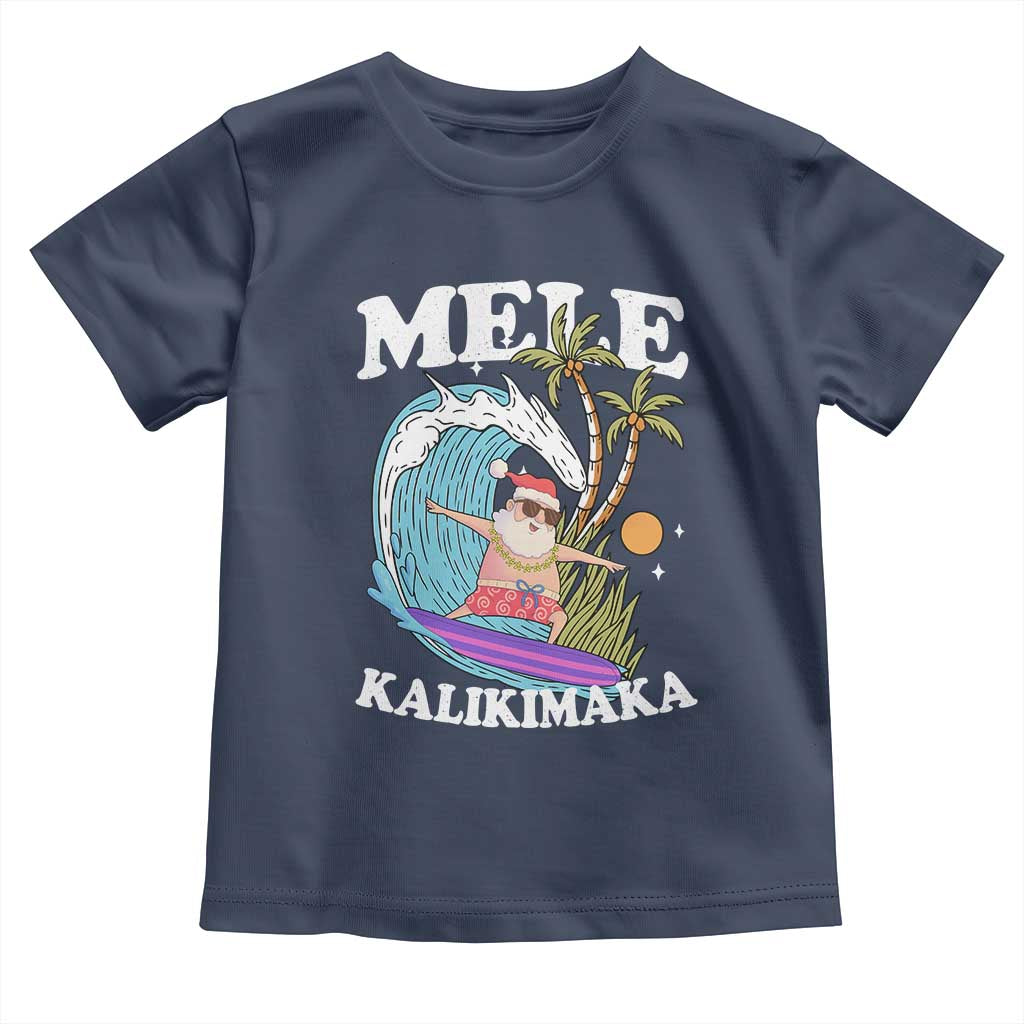 Mele Kalikimaka Hawaii Christmas Surfing Santa Toddler T Shirt Summer Beach Hawaii Xmas In July - Wonder Print Shop
