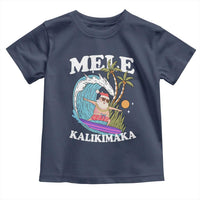Mele Kalikimaka Hawaii Christmas Surfing Santa Toddler T Shirt Summer Beach Hawaii Xmas In July - Wonder Print Shop