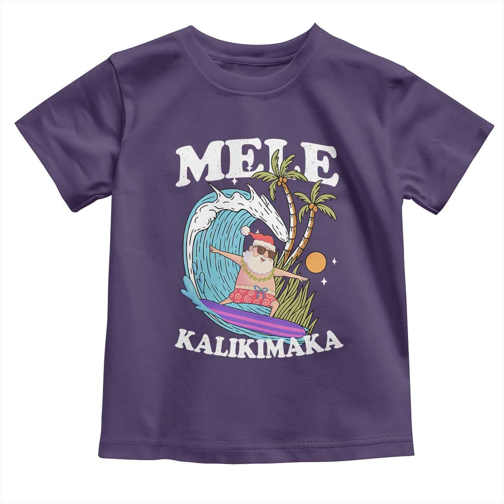Mele Kalikimaka Hawaii Christmas Surfing Santa Toddler T Shirt Summer Beach Hawaii Xmas In July - Wonder Print Shop