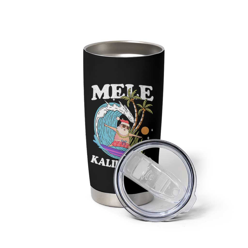 Mele Kalikimaka Hawaii Christmas Surfing Santa Tumbler Cup Summer Beach Hawaii Xmas In July - Wonder Print Shop