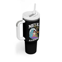 Mele Kalikimaka Hawaii Christmas Surfing Santa Tumbler With Handle Summer Beach Hawaii Xmas In July - Wonder Print Shop