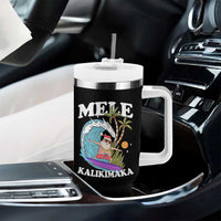 Mele Kalikimaka Hawaii Christmas Surfing Santa Tumbler With Handle Summer Beach Hawaii Xmas In July - Wonder Print Shop