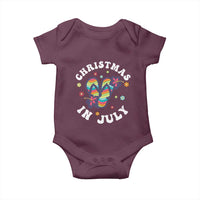 Christmas In July Summer Beach Baby Onesie Hawaii Flip Flops Hibiscus - Wonder Print Shop