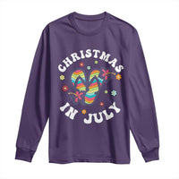 Christmas In July Summer Beach Long Sleeve Shirt Hawaii Flip Flops Hibiscus - Wonder Print Shop