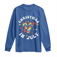 Christmas In July Summer Beach Long Sleeve Shirt Hawaii Flip Flops Hibiscus - Wonder Print Shop
