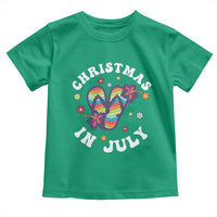 Christmas In July Summer Beach Toddler T Shirt Hawaii Flip Flops Hibiscus - Wonder Print Shop