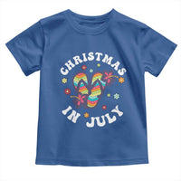 Christmas In July Summer Beach Toddler T Shirt Hawaii Flip Flops Hibiscus - Wonder Print Shop