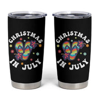 Christmas In July Summer Beach Tumbler Cup Hawaii Flip Flops Hibiscus - Wonder Print Shop