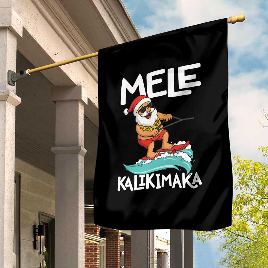 Mele Kalikimaka Garden Flag Santa Water Skiing Summer Beach Hawaiian Christmas In July - Wonder Print Shop