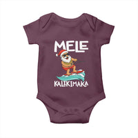 Mele Kalikimaka Baby Onesie Santa Water Skiing Summer Beach Hawaiian Christmas In July - Wonder Print Shop