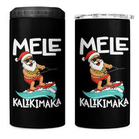 Mele Kalikimaka 4 in 1 Can Cooler Tumbler Santa Water Skiing Summer Beach Hawaiian Christmas In July - Wonder Print Shop