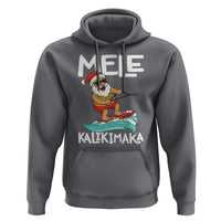 Mele Kalikimaka Hoodie Santa Water Skiing Summer Beach Hawaiian Christmas In July - Wonder Print Shop