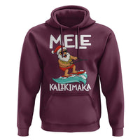 Mele Kalikimaka Hoodie Santa Water Skiing Summer Beach Hawaiian Christmas In July - Wonder Print Shop