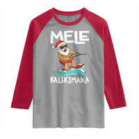 Mele Kalikimaka Raglan Shirt Santa Water Skiing Summer Beach Hawaiian Christmas In July - Wonder Print Shop