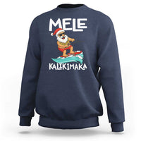 Mele Kalikimaka Sweatshirt Santa Water Skiing Summer Beach Hawaiian Christmas In July - Wonder Print Shop