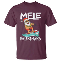 Mele Kalikimaka T Shirt Santa Water Skiing Summer Beach Hawaiian Christmas In July - Wonder Print Shop
